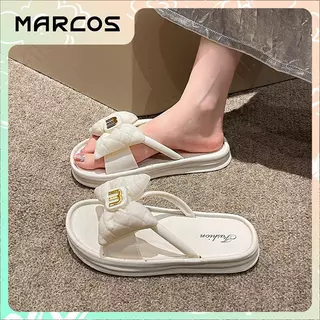MARCOS รองเท้าแตะยางผู้หญิง รองเท้าแตะคู่ใส่ในบ้านฤดูร้อน พื้นหนาไม่ลื่น รองเท้าแตะสำหรับทุกฤดู #07