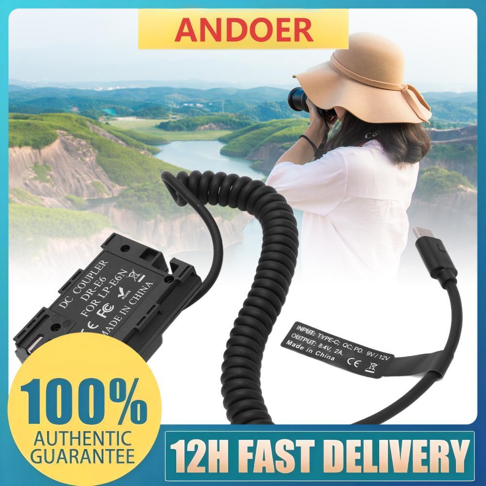 LP-E6 แบตเตอรี่จำลองถอดรหัส Type C 9V /12V สำหรับกล้อง 5D4 6D2 7D