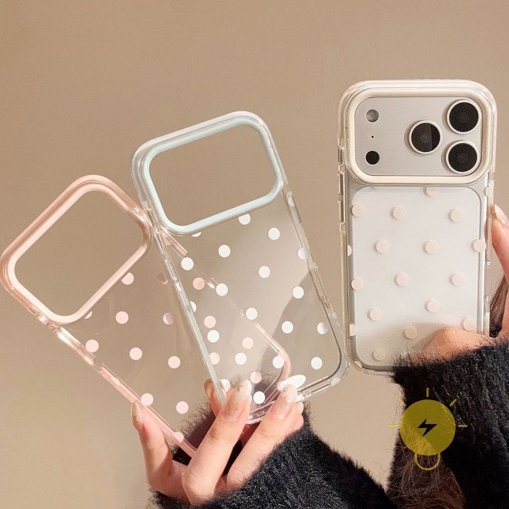 For เคสไอโฟน TPU Transparent Polka Dot PU เคส Phone Case For iPhone 17 Pro Max 16 15 14 13 12 11 Cover  Aesthetic Korean Cute