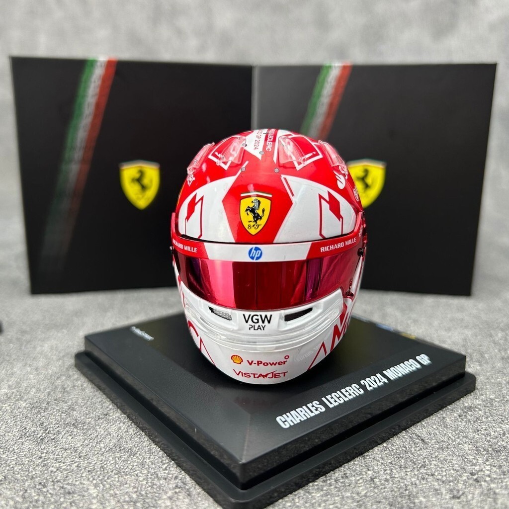 [Sg Seller]Lookart 1: 5 F1 Leclair 2024 Monaco Miami Helmet Resin Model