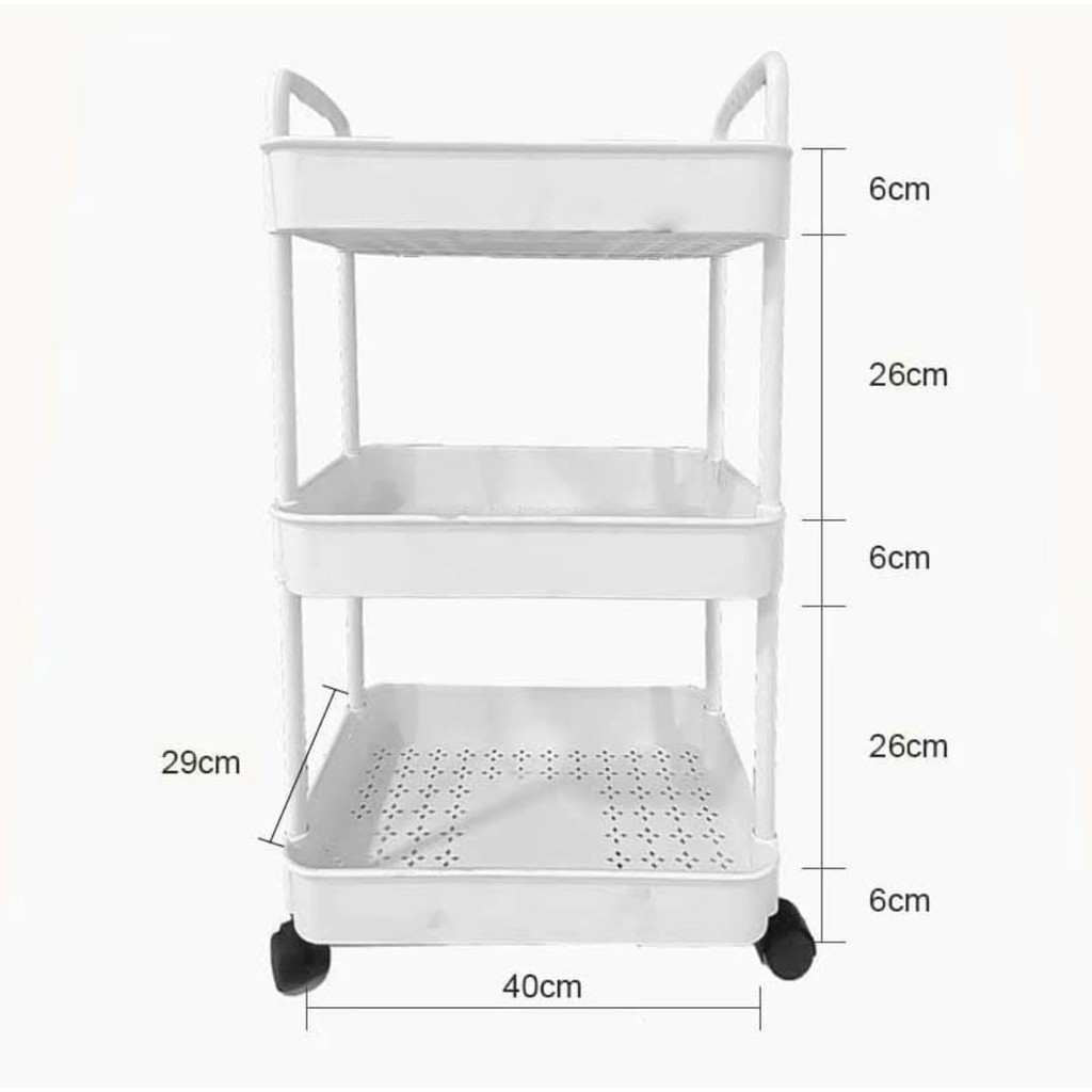 KITCHEN TROLLEY / PHOENIX 3-TIER TROLLEY RACK / SALON TROLLEY MULTIPURPOSE RACK WITH WHEELS / ARCHIE
