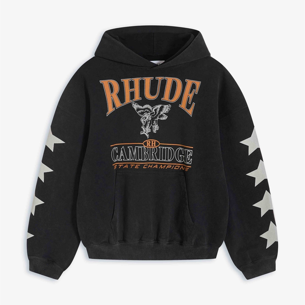 RHUDE CAMBRIDGE STATE CHAMPS เสื้อฮู้ดวินเทจ BOXY