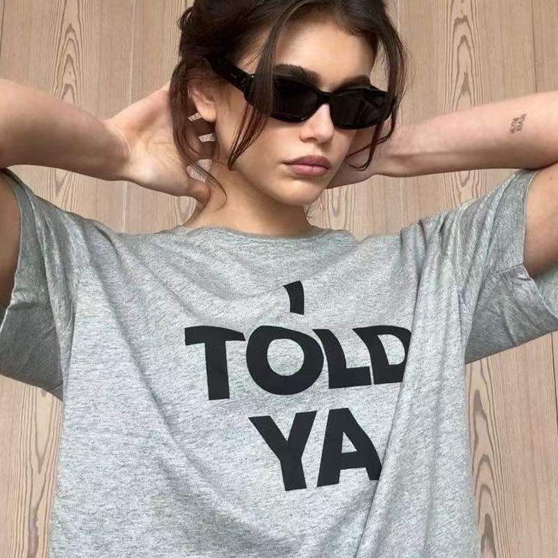"จัดส่งจากกรุงเทพฯ ประเทศไทย" เสื้อยืดแขนสั้นสไตล์เดียวกันของ Challenger Zanjie Zendaya สำหรับผู้หญิง