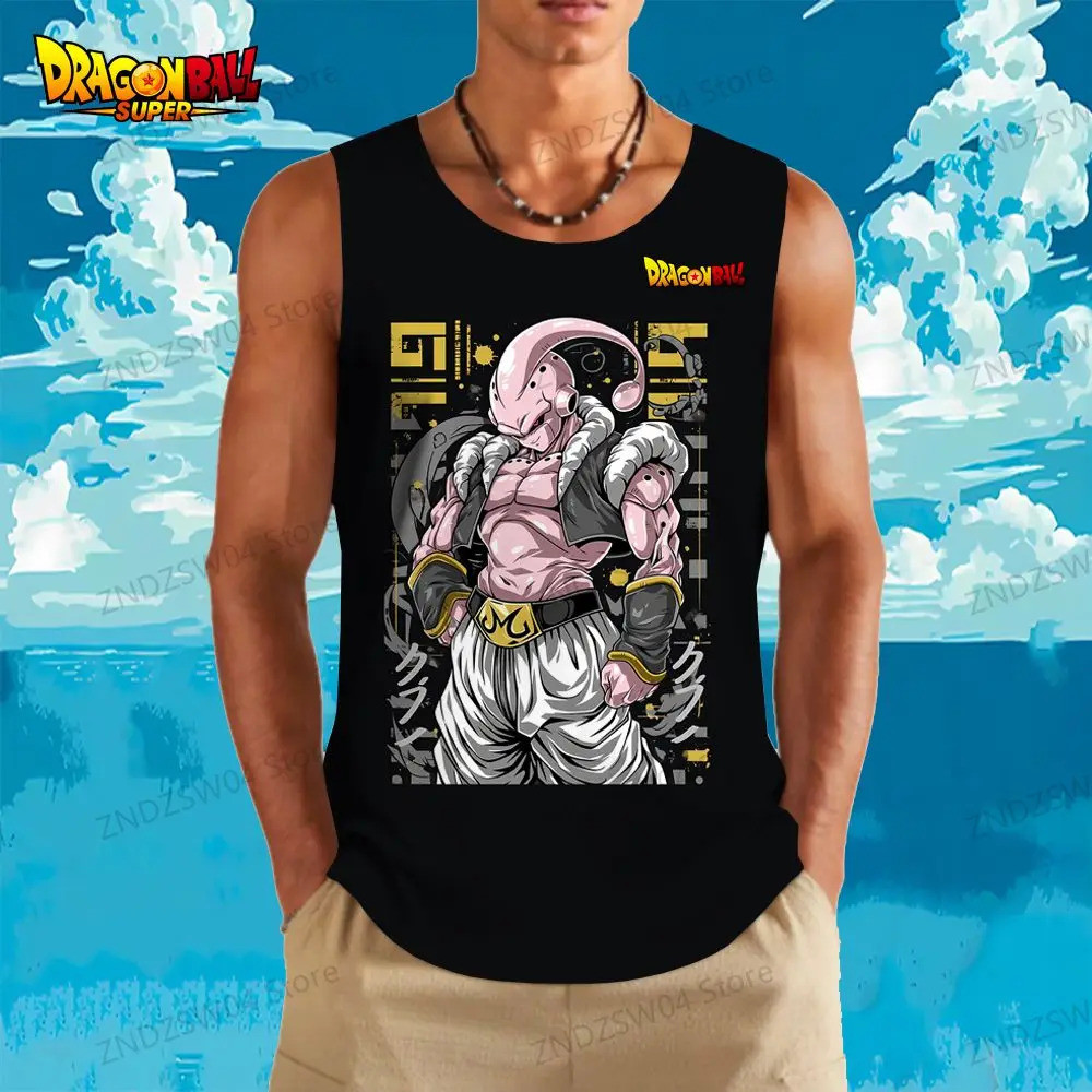 Dragon Ball Z Gym ชายเด็ก Tank Top Goku Vegeta 2025 Street สวมใส่ Hip Hop ฤดูร้อนกล้ามเนื้อ Fit เสื้