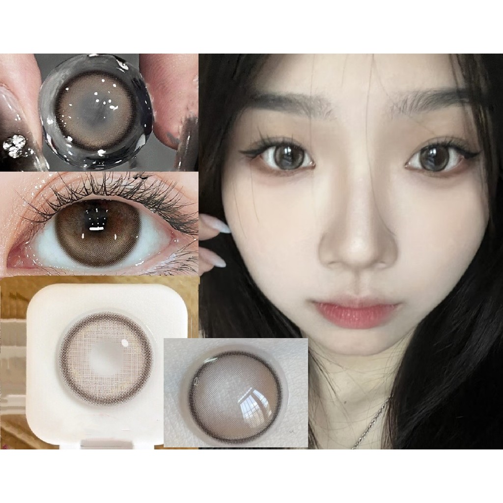 (1 คู่) NYLMI ,OVOLOOK Brand ,14.20mm,Gdia:13.5mm,(เกรด 0-8), คอนแทคเลนส์ 6 เดือนใช้ (สีน้ําตาล)