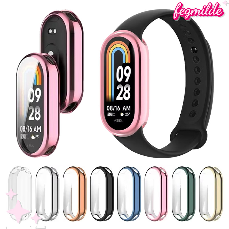 เคสซอฟต์พร้อมฟิล์ม for smartwatch Mi Band 9 NFC TPU ฟิล์มกันรอยหน้าจอ for Xiaomi Mi Band 9 อุปกรณ์เส