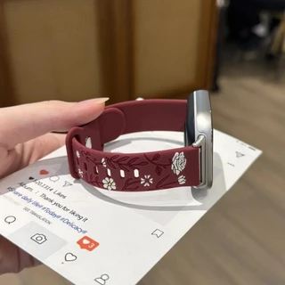 ใหม่ดอกไม้แกะสลักสําหรับ Amazfit Bip 6 5 5 Unity Bip 3 ซิลิโคนกีฬา Smartwatch สําหรับ Amazfit GTS 2 3 4 Mini Amazfit Active 2 สร้อยข้อมือสายนาฬิกา