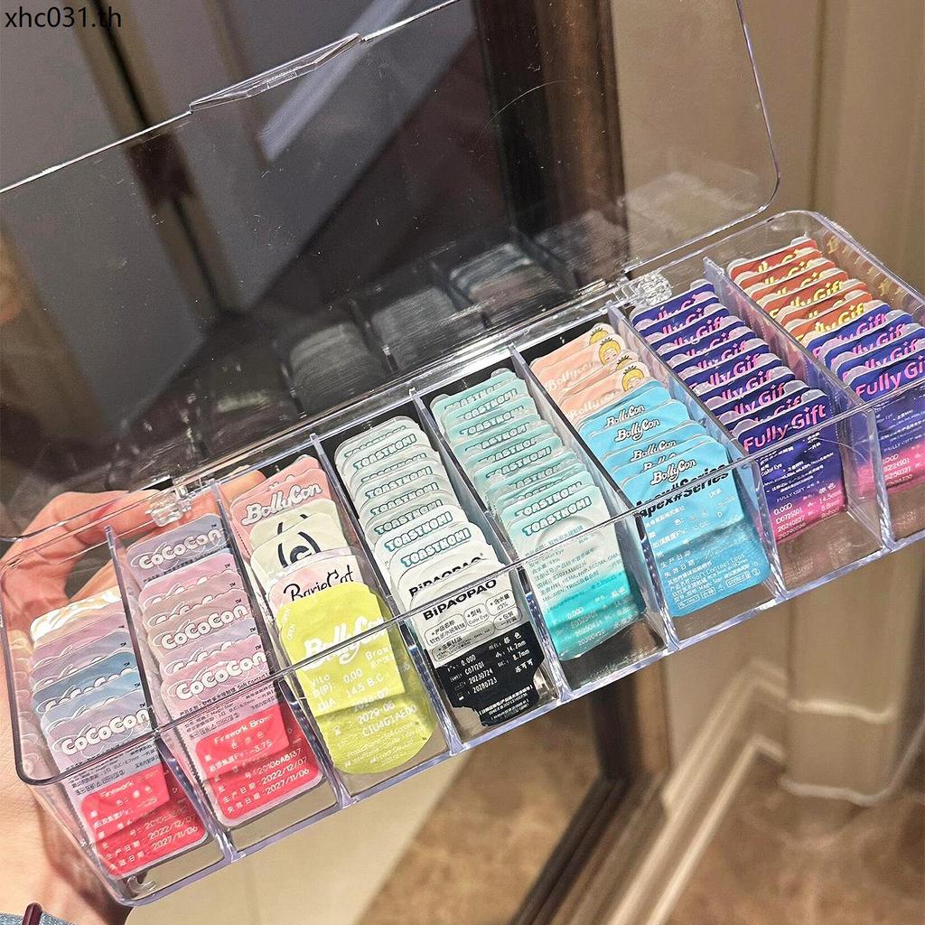 กล่องเก็บคอนแทคเลนส์เครื่องสําอาง Daily Throwing คอนแทคเลนส์ Multi-Grid Acrylic Large-Cap