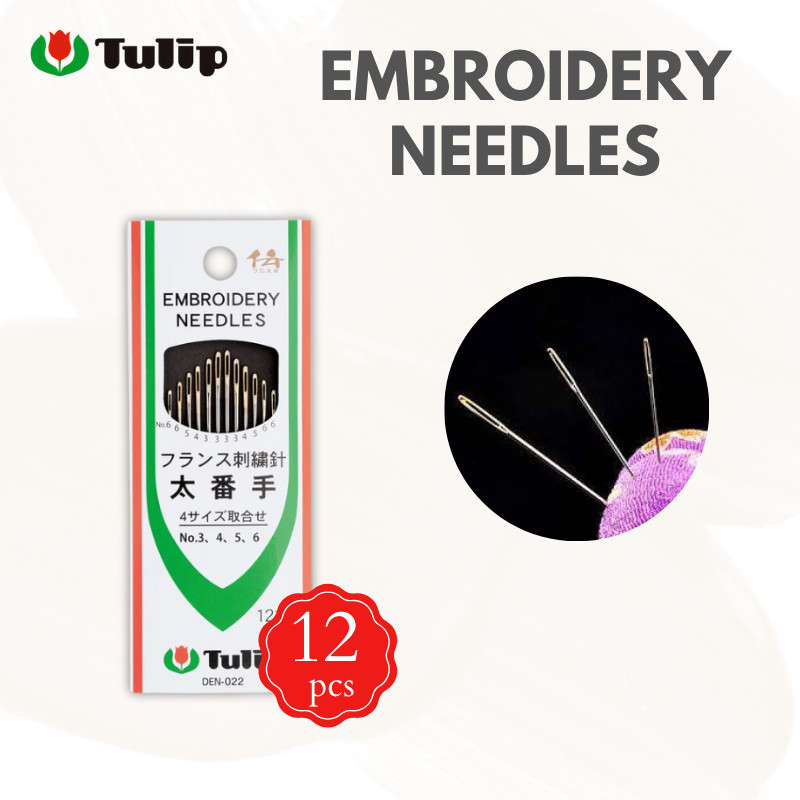 TULIP FRANCE EMBROIDERY Needles - Assorted Thick Sizes DEN022, Japan Craft, DIY, Handmade, Sewing, K