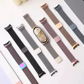 สายรัดแม่เหล็ก Milanese Loop for Xiaomi Mi Band 10 9 8 NFC สายรัดสแตนเลส สายรัดข้อมือเปลี่ยน for Miband 10 9 8