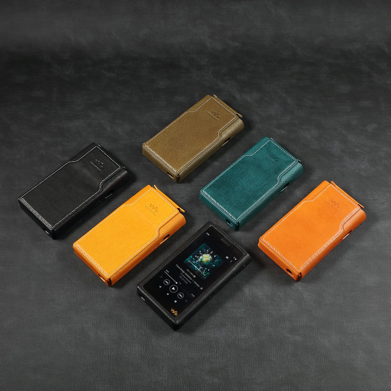 เหมาะสําหรับ Sony NW-WM1AM2 เคสหนัง NW-WM1ZM2 ซองหนังอิฐสีดําอิฐทองอิฐรุ่นที่สองของแท้หนังกรณีป้องกั