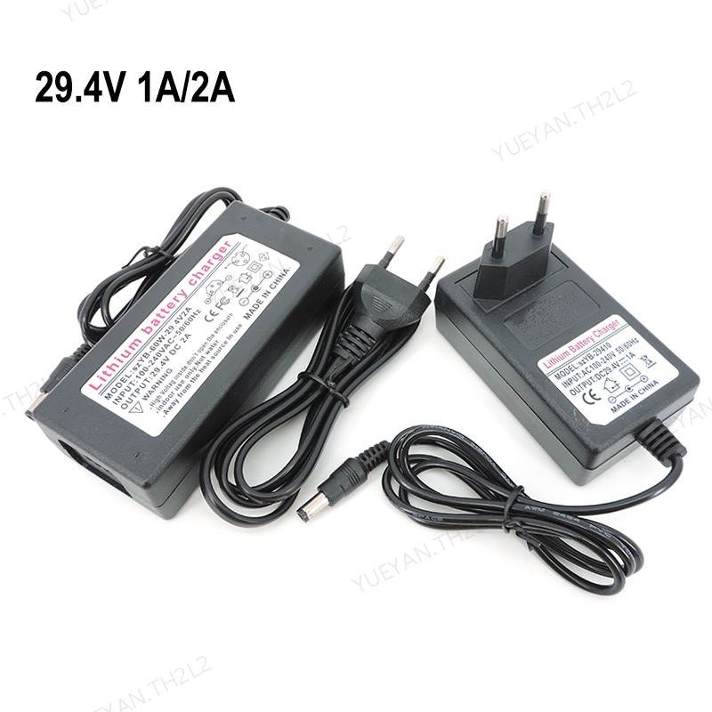 AC ถึง DC 29.4V 1A 2A แบตเตอรี่ลิเธียม power adapter สําหรับ 24/25.2/25.9V ไฟฟ้าสําหรับสกู๊ตเตอร์จัก