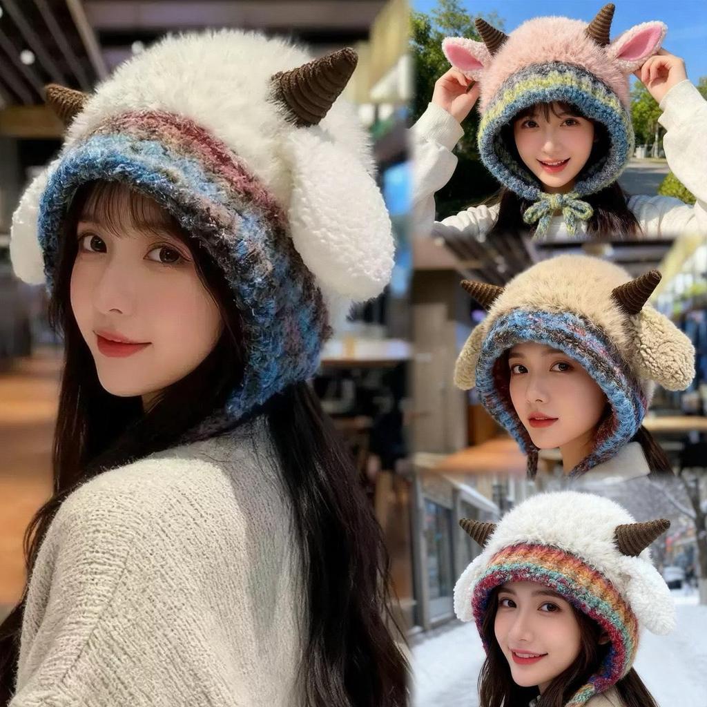 DTXmarket No.SH801 หมวกขนนุ่ม หมวกเขาสัตว์ตุ๊กตาน่ารัก หมวกแฟชั่น