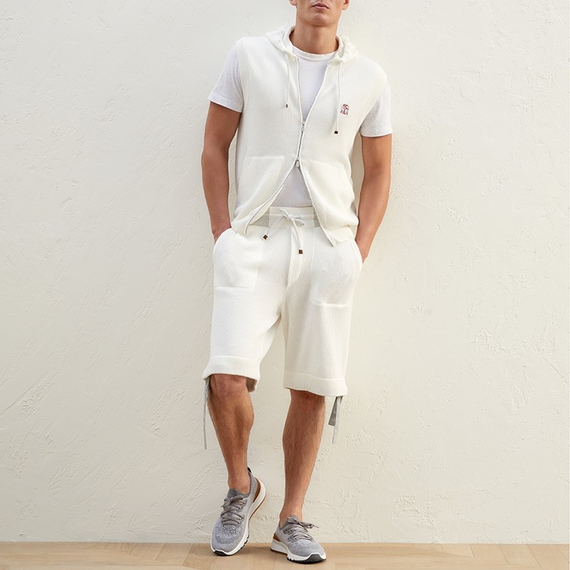 เสื้อแจ็คเก็ตพร้อมฮู้ดจากBrunello Cucinelli สไตล์ลำลองสำหรับผู้ชาย