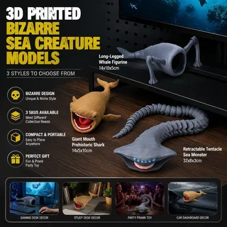 โมเดลของเล่น action figure Sea Monster ของเล่นสัตว์ทะเล PVC ดีเทลลายผิวชัด เหมาะกับคอลเลกชัน ตู้โชว์ และของขวัญ