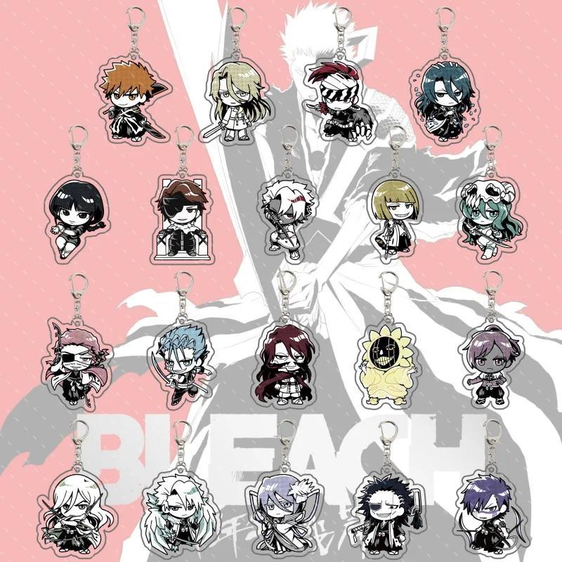 Bleach mica พวงกุญแจอะนิเมะพิมพ์สองด้าน Byakuya Kuchiki Kenpachi Zaraki การ์ตูนคอสเพลย์