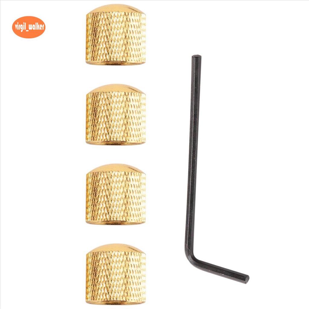 4 ชิ้นโลหะ Volume Tone Dome Tone กีตาร์ปุ่มควบคุมความเร็วพร้อมสกรูสําหรับกีตาร์ไฟฟ้าหรือ