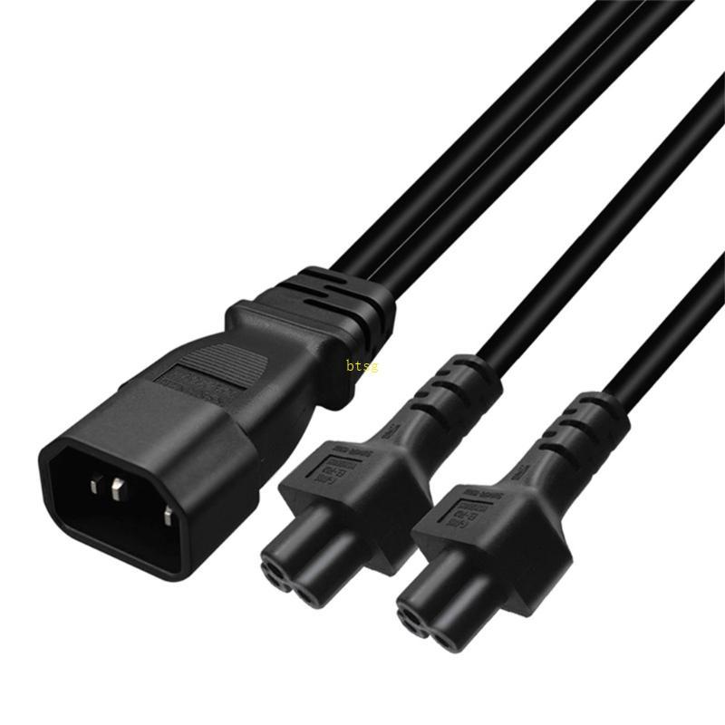 Btsg IEC320 C14 ถึง IEC320 C5 + IEC320 C5 AC-Power อะแดปเตอร์สาย 3 เทอร์มินัลชายหญิงสายไฟ