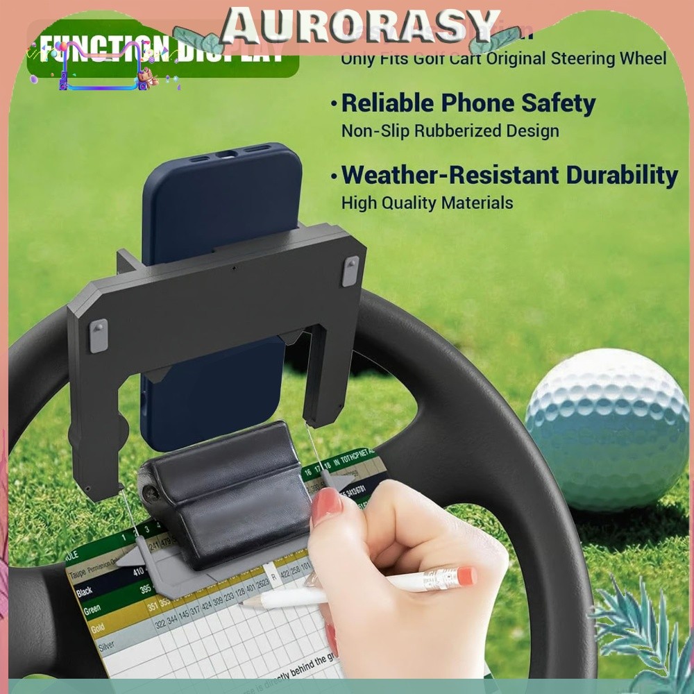 Flip Up Golf Cart Phone Holder Wide 3.15in-4.72in Golf Cart พวงมาลัยขาตั้งโทรศัพท์ลื่น