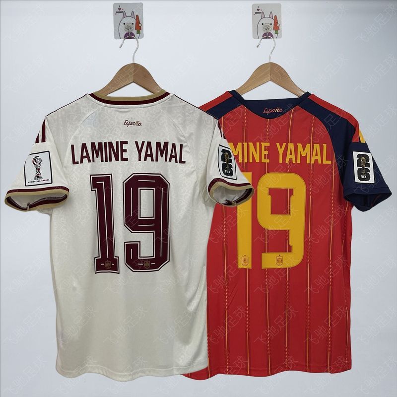 Mi Mi Mi Mi Middle 2026 ฟุตบอลโลกเสื้อทีมชาติสเปน Home Away Yamar Pedeli Rodri Fan Edition