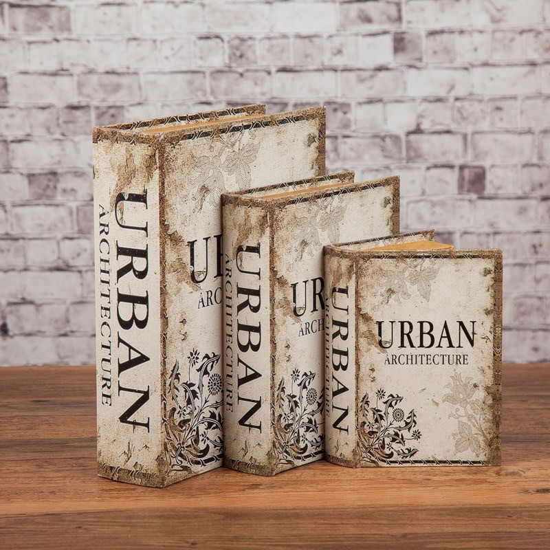 Vintage Fake Book Box ตกแต่งห้องหนังสือ ถ่ายภาพ กล่องเก็บของ