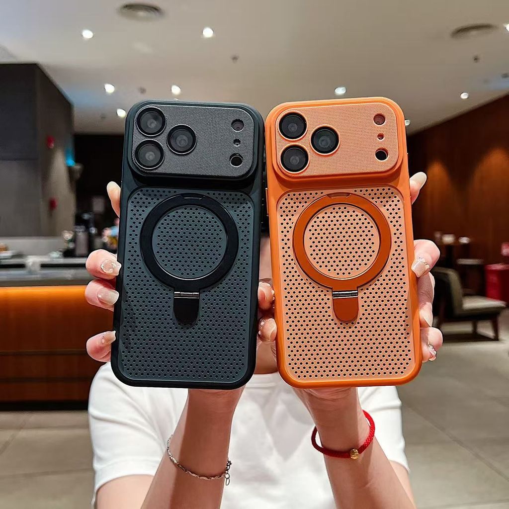 แหวนแม่เหล็กขาตั้งเคสระบายความร้อนสําหรับ ไอโฟน 17 16 15 มือโปร สูงสุด ความคมชัดสีฝาครอบกระจายความร้อนพร้อมตัวป้องกันเลนส์ พีซี ไอโฟน 14 13 12