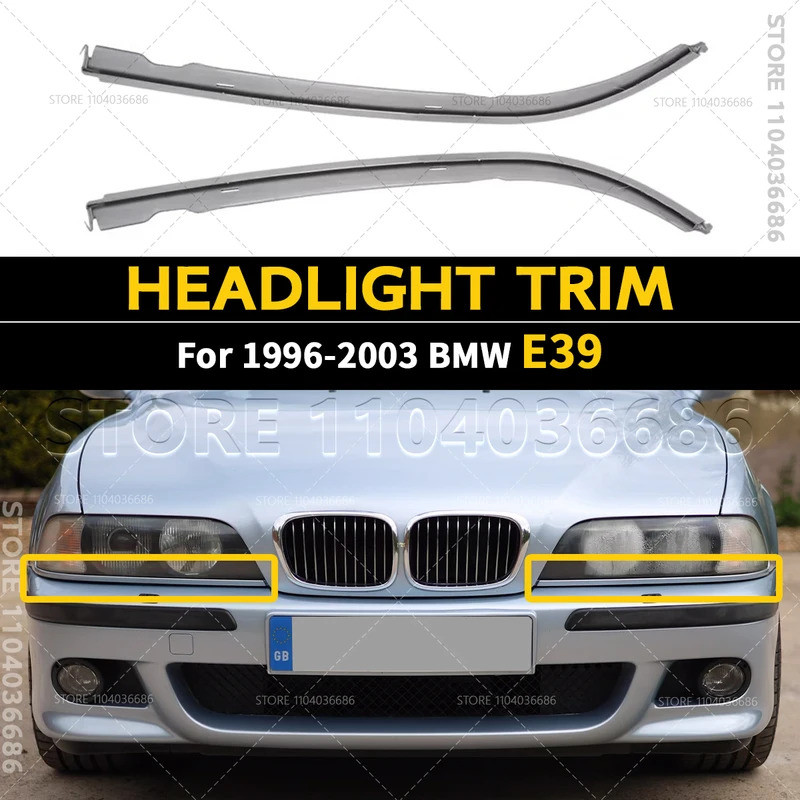 สําหรับ 1996-2003 E39 BMW 525i 528i 530i 540i 540iP M5 ไฟหน้า Lower Moulding Trim 51138168809 511381