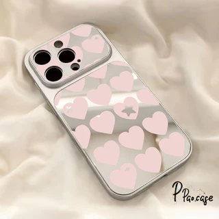 เคสไอโฟน 17เคสกระจก ลายหัวใจ สไตล์โรแมนติกกันกระแทก น่ารักสำหรับ IPhone 12 17 14 16 Air 15 11 13 Pro Max X XR 15 16 Plus