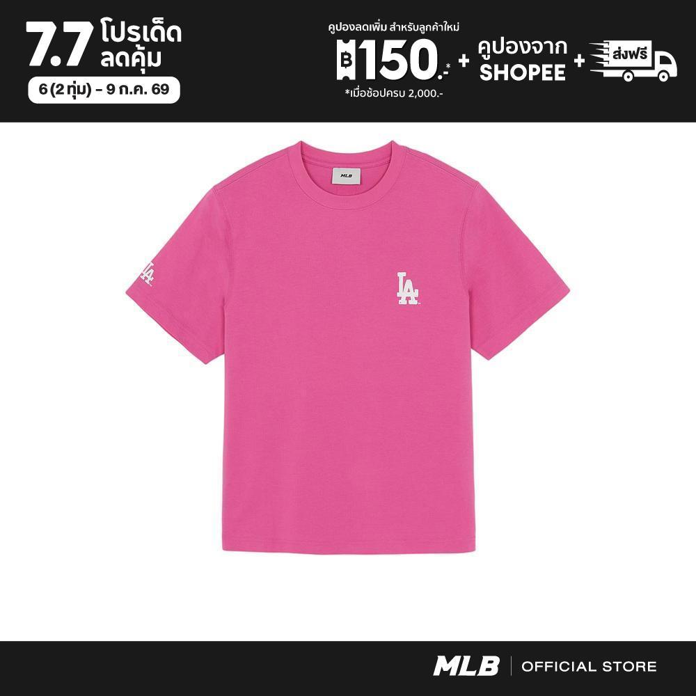 MLB เสื้อยืด ยูนิเซ็กซ์ Basic Street Back Lettering Over Fit T-Shirts รุ่น 3ATSB1063 07PKN สีชมพู