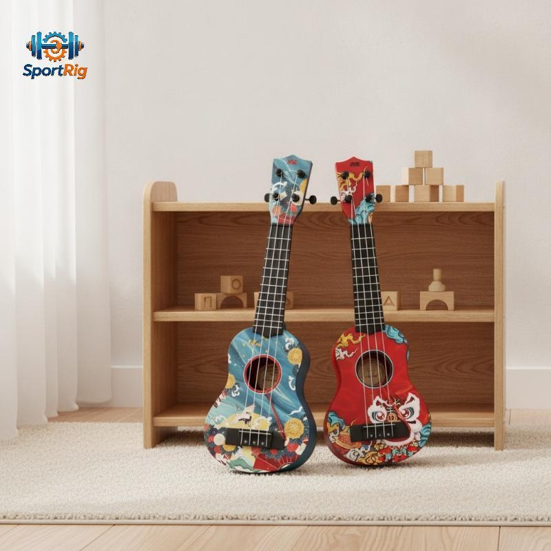 Coagulatelove Kids Playable Mini 4 Strings Ukulele กีตาร์ของเล่นถือเครื่องดนตรีสําหรับผู้เริ่มต้นเพล