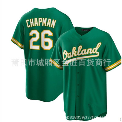 จัดส่งในวันเดียวกัน!!Sportsman Oakland Athletics ชุดเบสบอล 24-Henderson Jersey Men