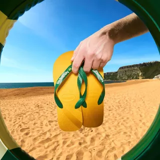 HAVAIANAS รองเท้าแตะ Brasil Logo Flip Flops YELLOW 41108501740U_H3YLXX