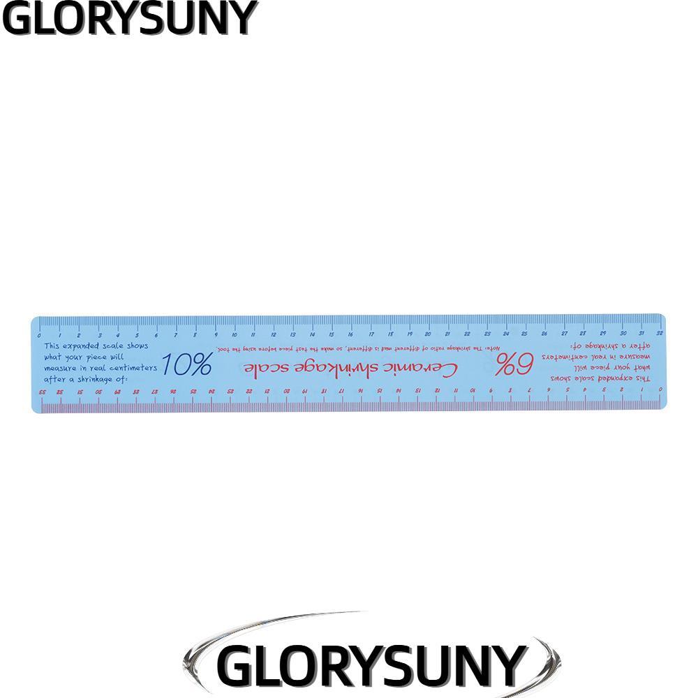 GLORYSUNY เซรามิค Shrinkage Scale ไม้บรรทัด, 37*5.5 ซม.พลาสติกเซรามิควัดไม้บรรทัด,มาตรฐาน Sky-blue 3