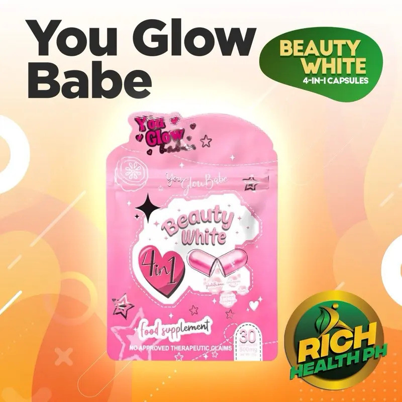 Beauty White by You Glow Babe Glutathione, สารสกัดจากเมล็ดองุ่น, คอลลาเจน, ALA, NAC + Sodium Ascorba