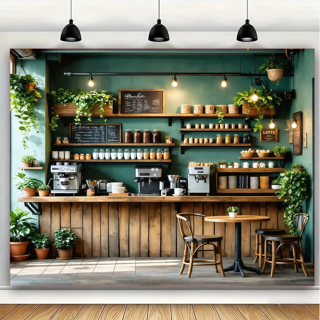 ผ้าพื้นหลังสำหรับห้องกาแฟ (สต็อกไทย, จัดส่งรวดเร็ว) ผ้าแขวนแบนเนอร์สำหรับห้อง (ขนาดสูงสุด 180-300 ซม.)
