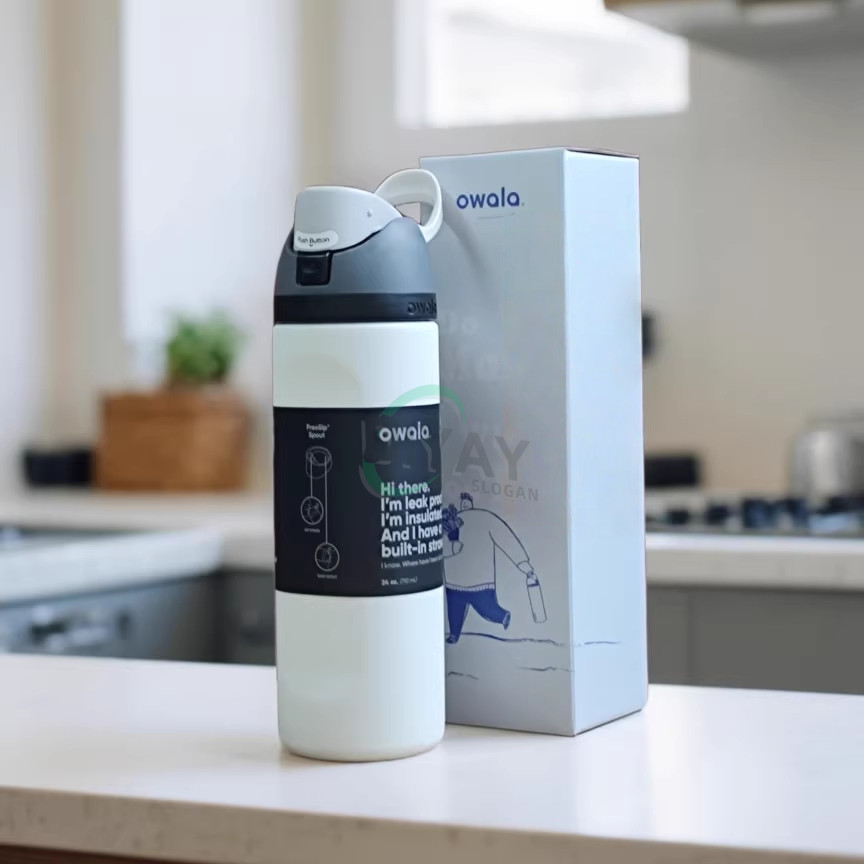 Owala FreeSip ขวดน้ําฉนวน 24oz32oz พร้อมหลอดในตัว ดีไซน์ปลอดเหงื่อ เครื่องล้างจานปลอดภัย – เหมาะสําห