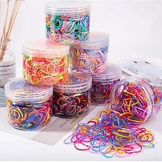 พร้อมส่งในไทย ยางรัดผม หนังยางมัดผม สำหรับเด็ก ผู้ใหญ่ แบบยืด (1กล่อง500เส้น/คละสี)