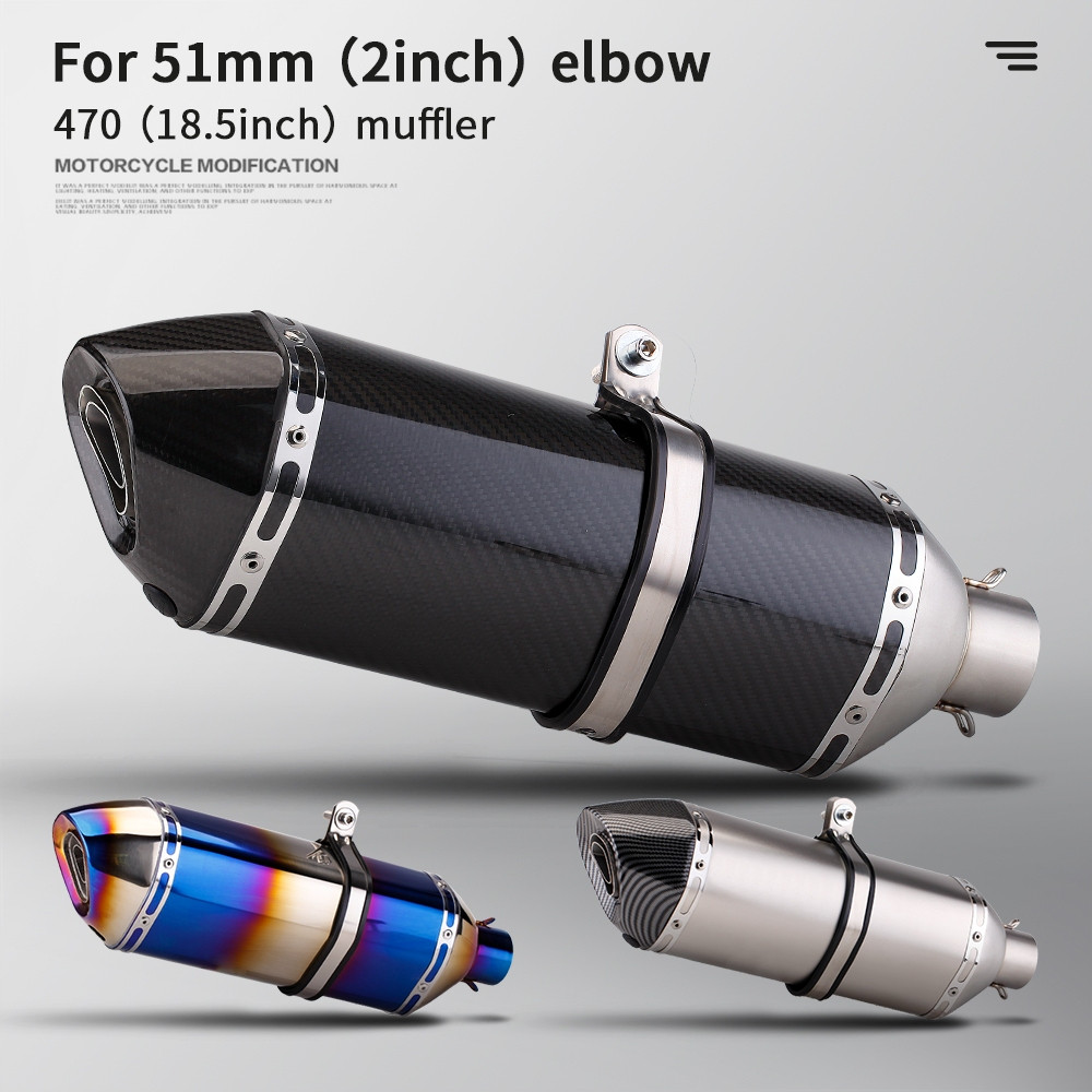 Universal 470mm Motorcycle Akrapovic Racing Exhaust DB Killer Muffler Silencer Fit สําหรับรถจักรยานย