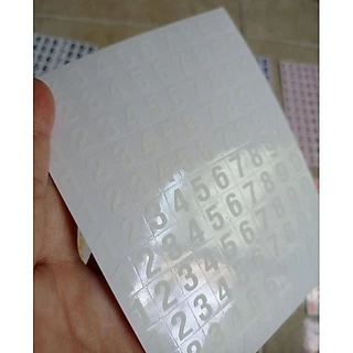 สติ๊กเกอร์ตัวเลขอาราบิค สูง1cm. พื้นใส ไดคัทสี่เหลี่ยม เลขจิ๋ว ติดแป้นพิมพ์ DIY สื่อการเรียนการสอน