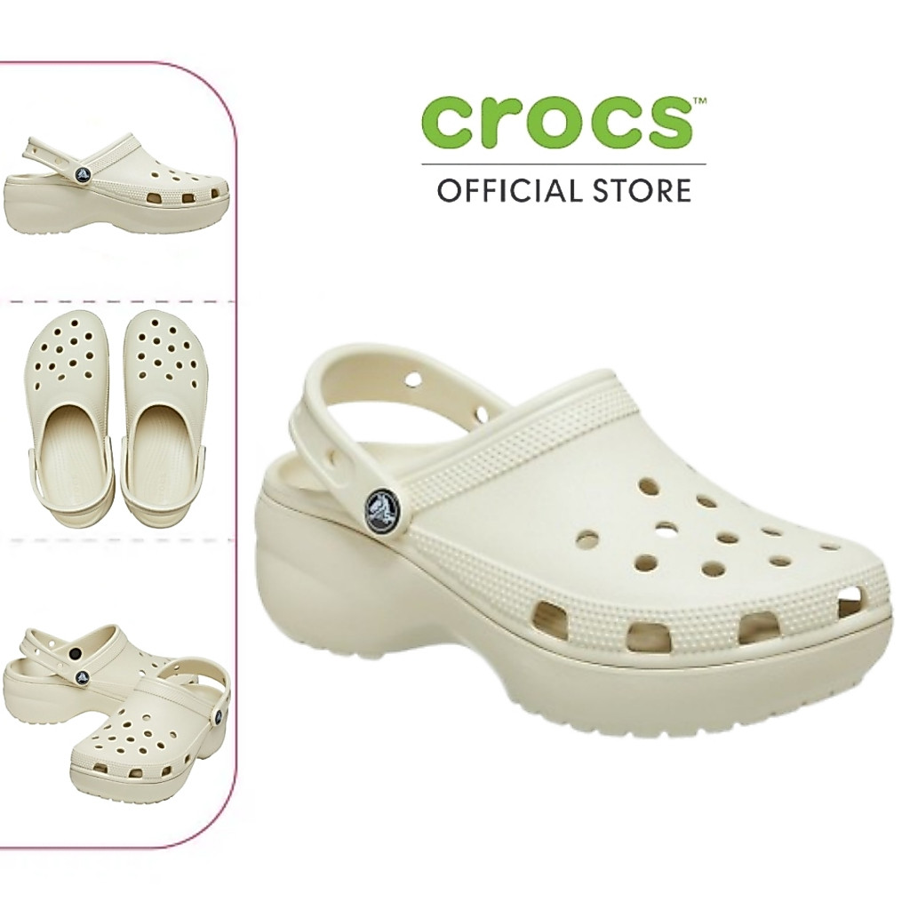 CROCS รองเท้าลำลองผู้หญิง CLASSIC PLATFORM CLOGรองเท้าส้นหนาแฟชั่นสำหรับผู้หญิงรองเท้าลำลองผู้ใหญ่ ร