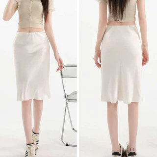 Hermarou S-6XL กระโปรงสั้นผู้หญิง เอ-ไลน์ เอวสูง กระโปรงหางปลา ผ้าบาง การออกแบบซิปด้านข้าง