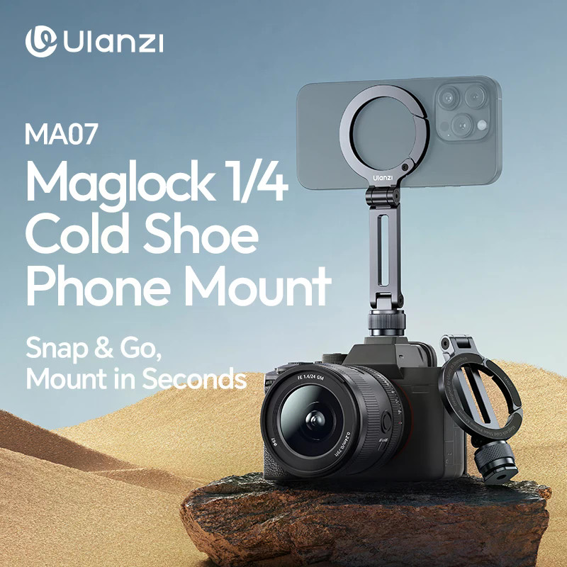 Ulanzi MA07 MagLock MagSafe Phone Mount 360° หมุนรองเท้าเย็น 1/4 สกรู Vlog Live Camera Monitor