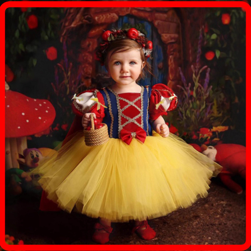 Snow Wute Dress สําหรับ Grls, เครื่องแต่งกายดําเนินการ, ชุดคอสพly, ชุด Tulleปุย Wth Bow, ชุด Chldren