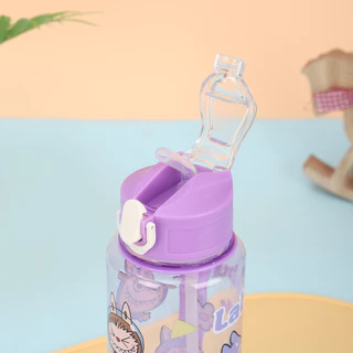 【พร้อมส่ง】ขวดน้ำพลาสติกพีพี 800ml ลายการ์ตูนเทรนด์ มีหลอดดูด พกพาสะดวก สำหรับนักเรียน