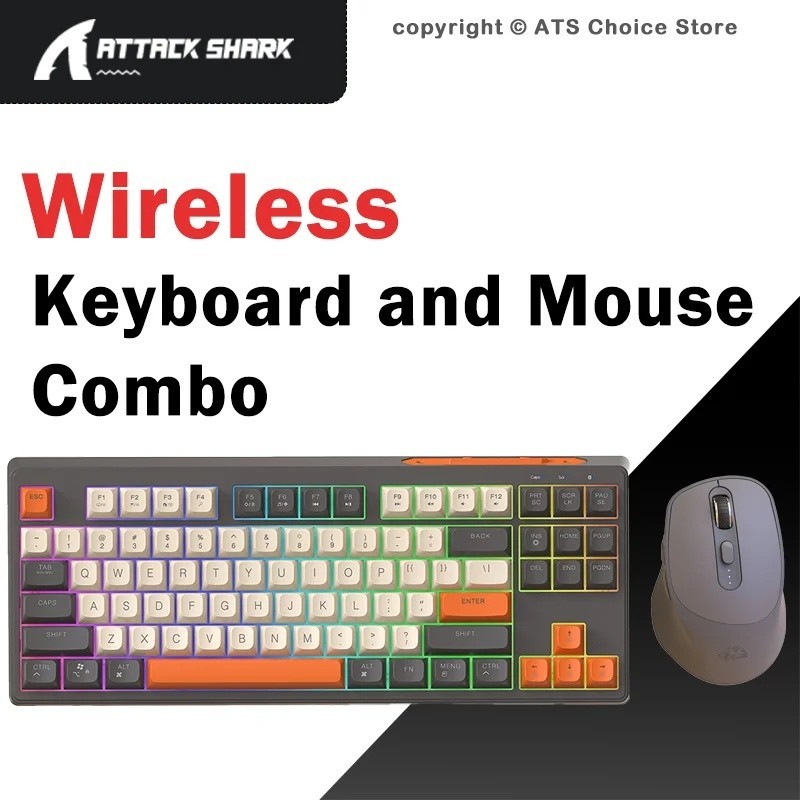 M87 Original คีย์บอร์ดไร้สายเมาส์ Combo 87 คีย์บลูทูธ 2.4G RGB PBT ชาร์จ