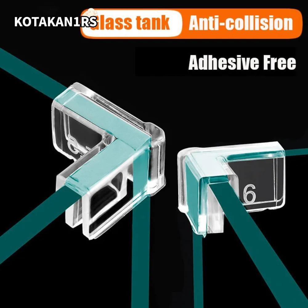 KOTAKAN1RS 4 ชิ้น/เซ็ตฟรีฝาครอบป้องกัน,กาวโปร่งใสมุมป้องกัน,ป้องกันการชนกัน 5-15 มม.ซิลิโคน Aquarium อุปกรณ์เสริมถังปลา