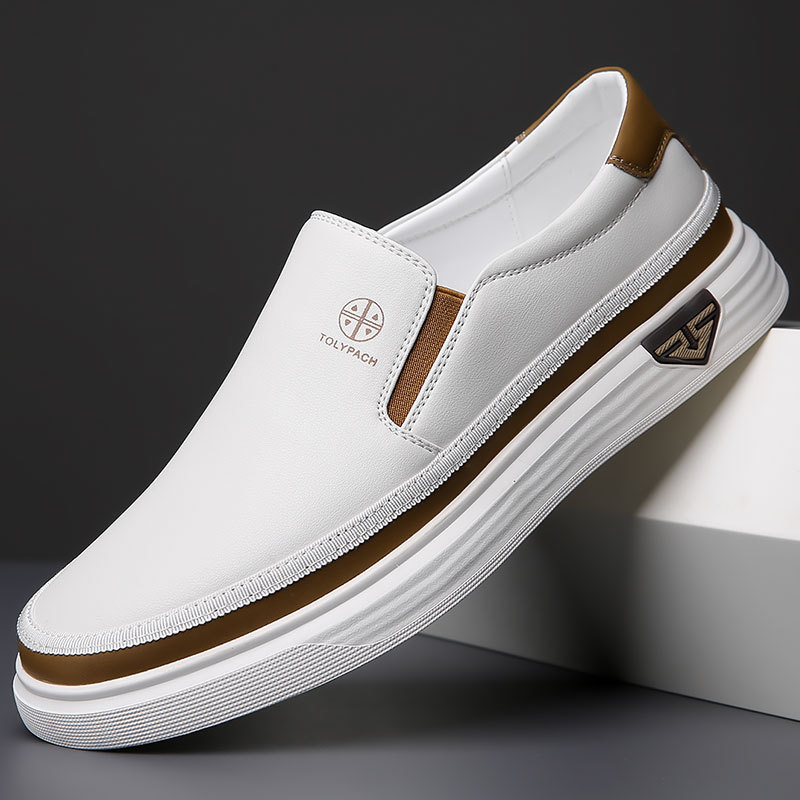 Trim Slip On Loafers Men Flat Sole Light Business Casual Shoes