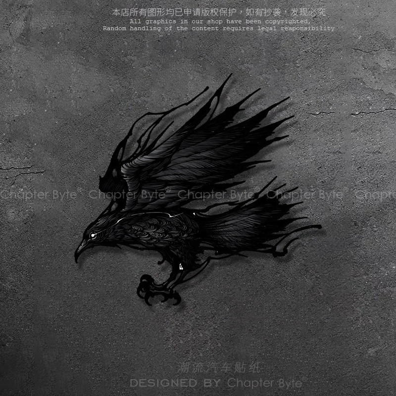 [คลังสินค้าพร้อม] Raven UV HD Body Sticker เคสคอมพิวเตอร์ตกแต่ง Raven Car Sticker สามารถปรับแต่งได้