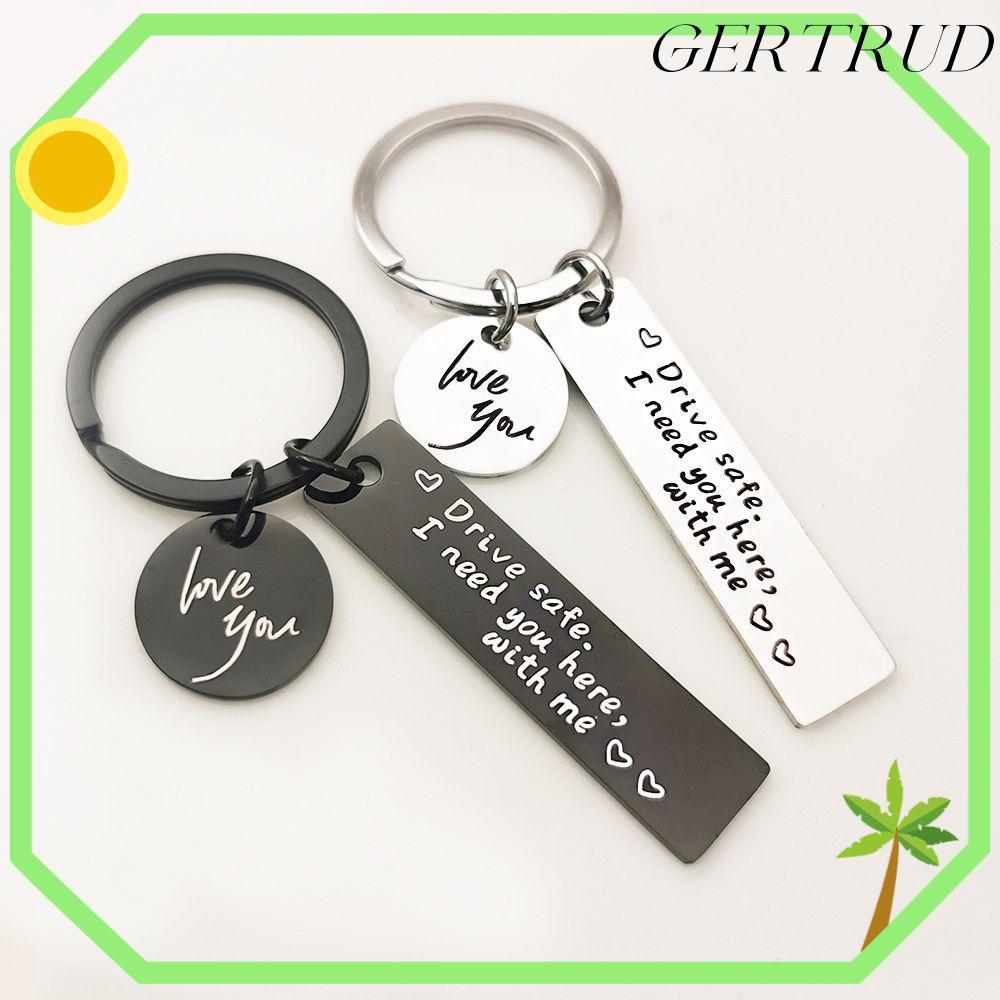 GRTRUD Drive Safe พวงกุญแจโลหะ Round I Need You Here With Me