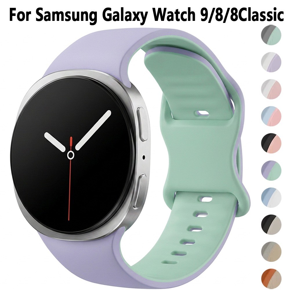 สายซิลิโคนทูโทนสําหรับ Samsung Galaxy Watch 8 9 40 44 มม.Soft Sport Band สําหรับ Galaxy Watch 8Classic